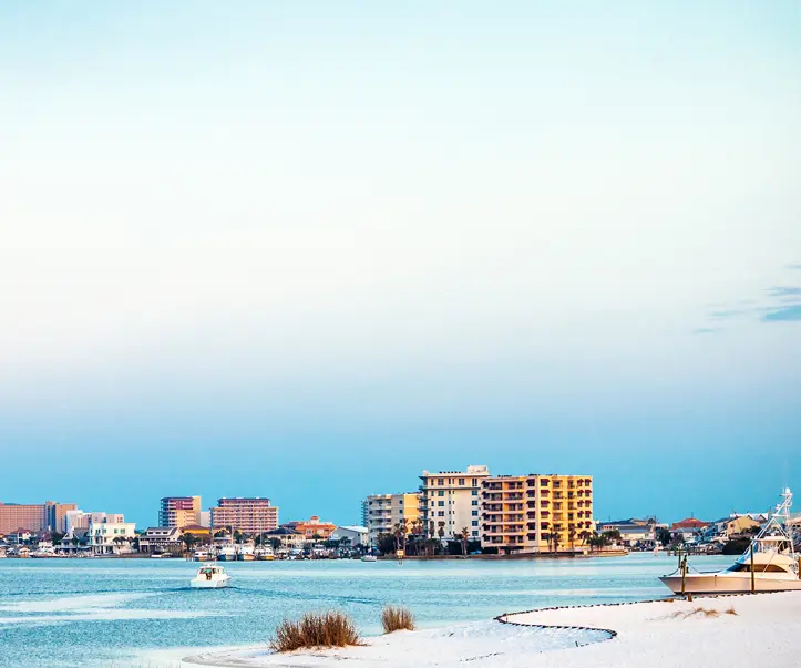 destin waterfront by boat