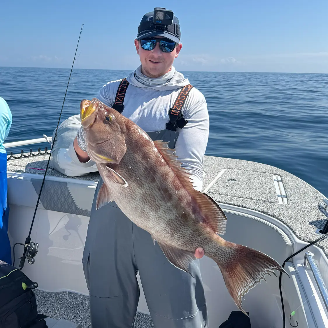 Close-up of a grouper caught on a Destin fishing charter with Finatical Charters.